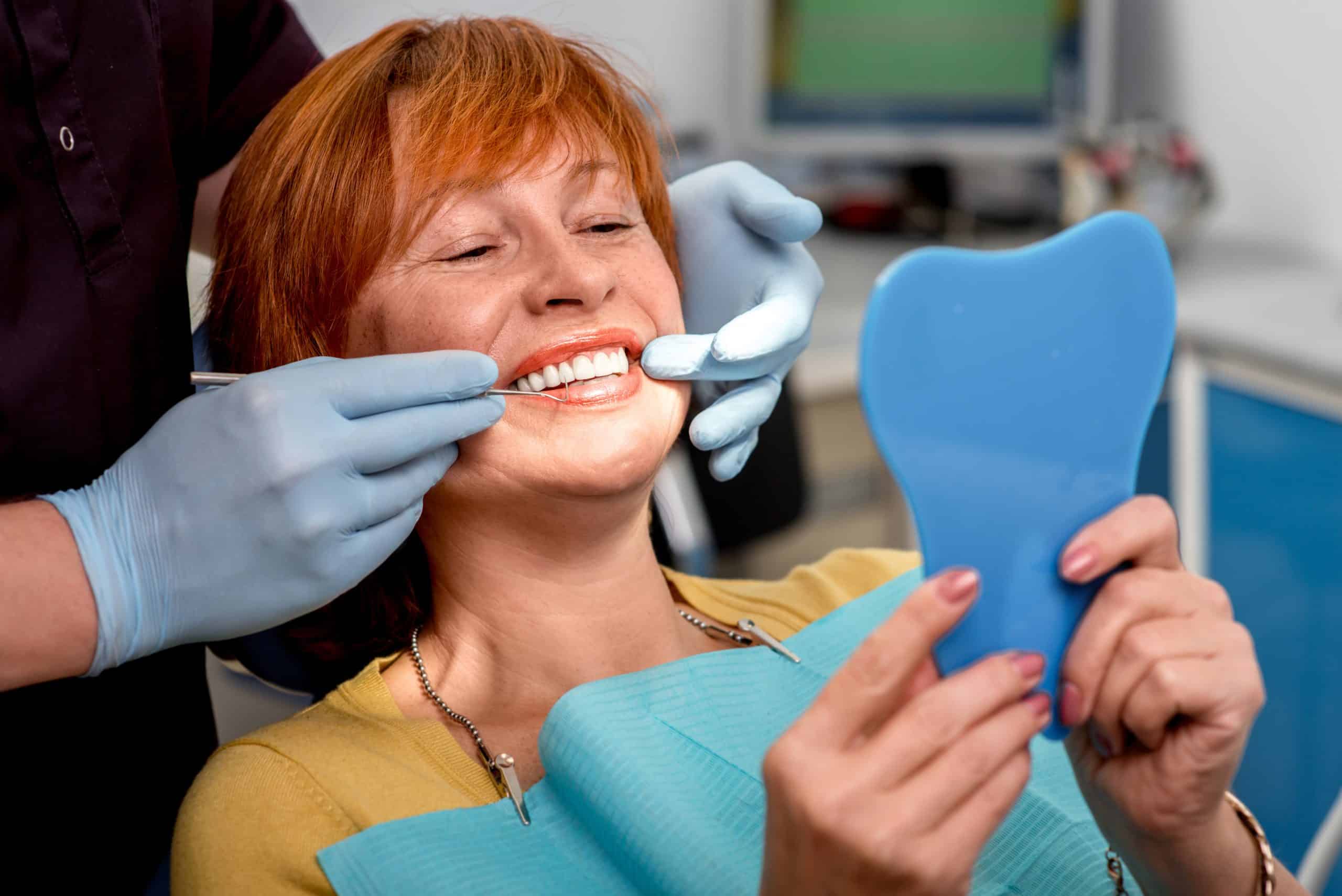 A restored, healthy-looking smile after dental treatment