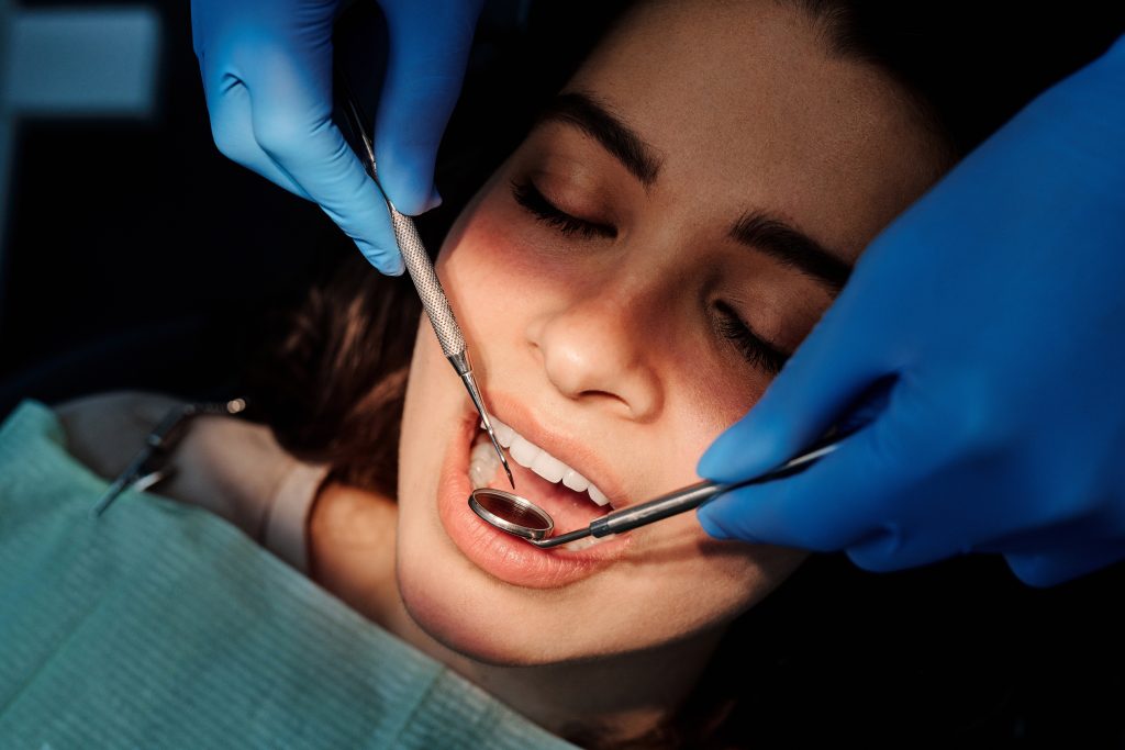 Patient at dentist office