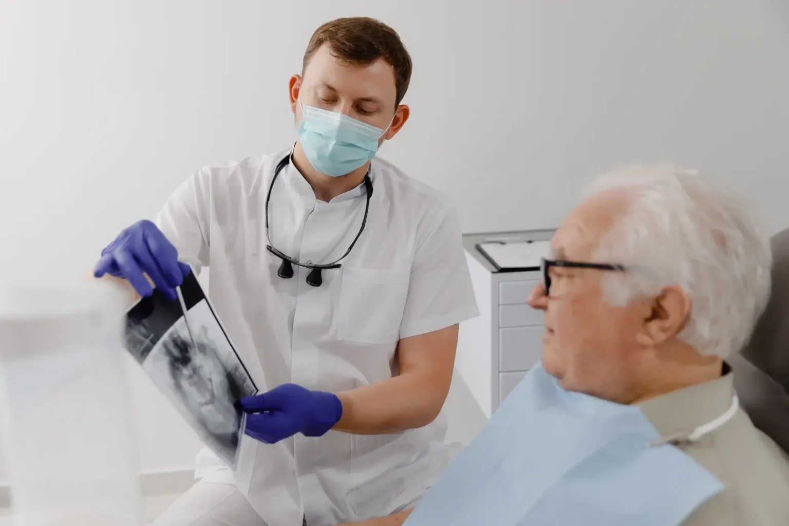 Patient examination for a dental bridge at OrthoDental