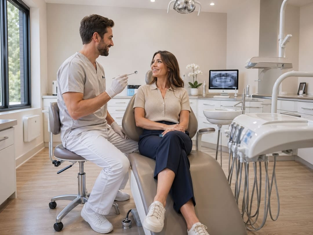 Dentist discussing root canal treatment and instalment payment options with a patient