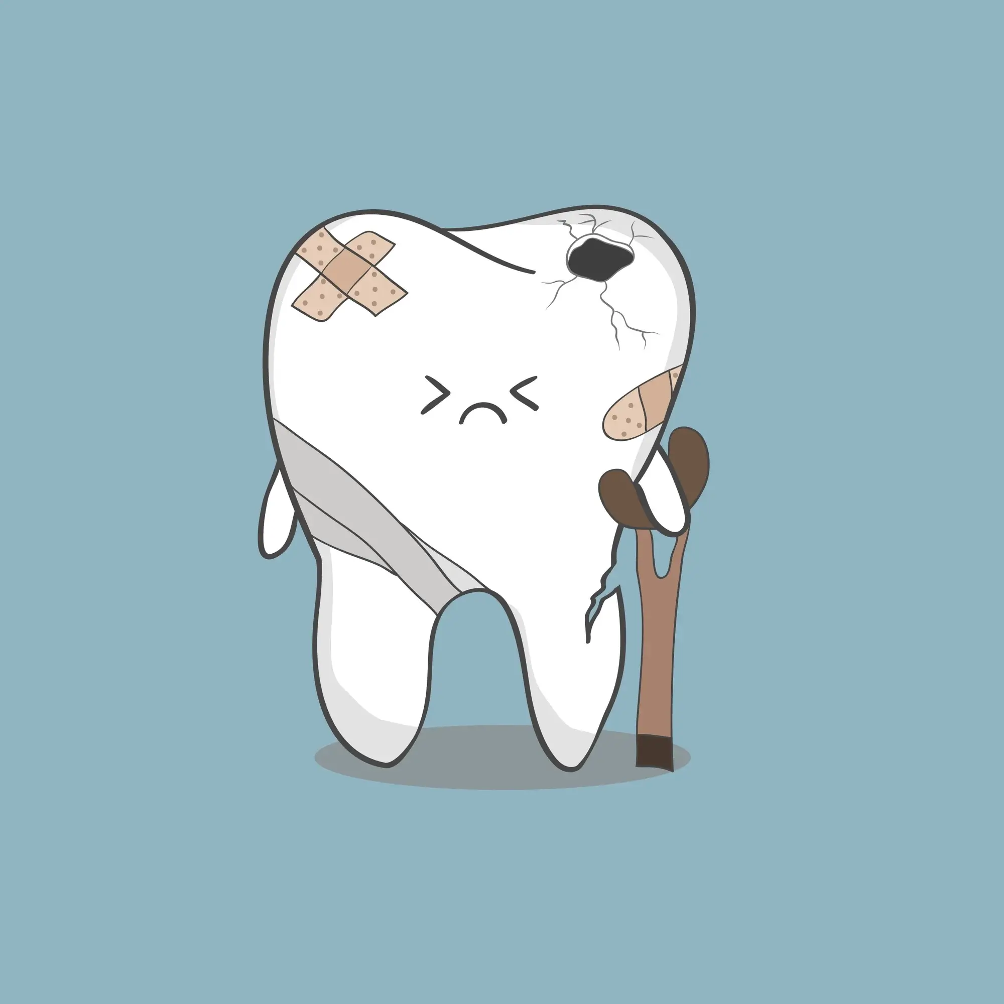 Illustration of an inflamed, painful tooth