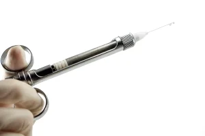 Local anaesthesia being administered at the dentist.